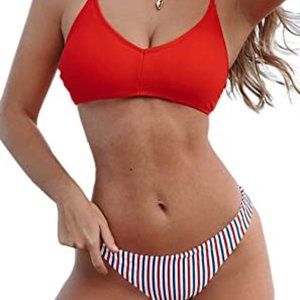 Cupshe Red White & Blue Bikini